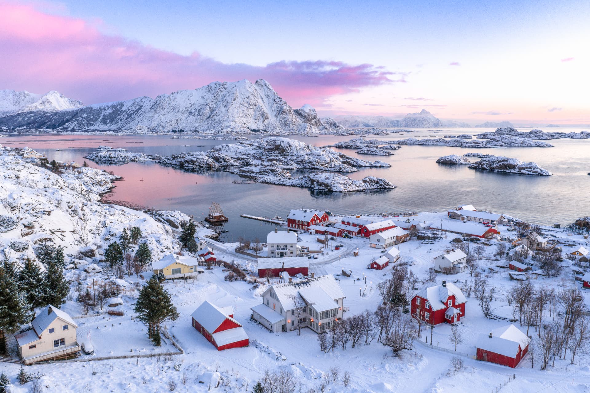 Ure in winter light, the village quiet beneath snow