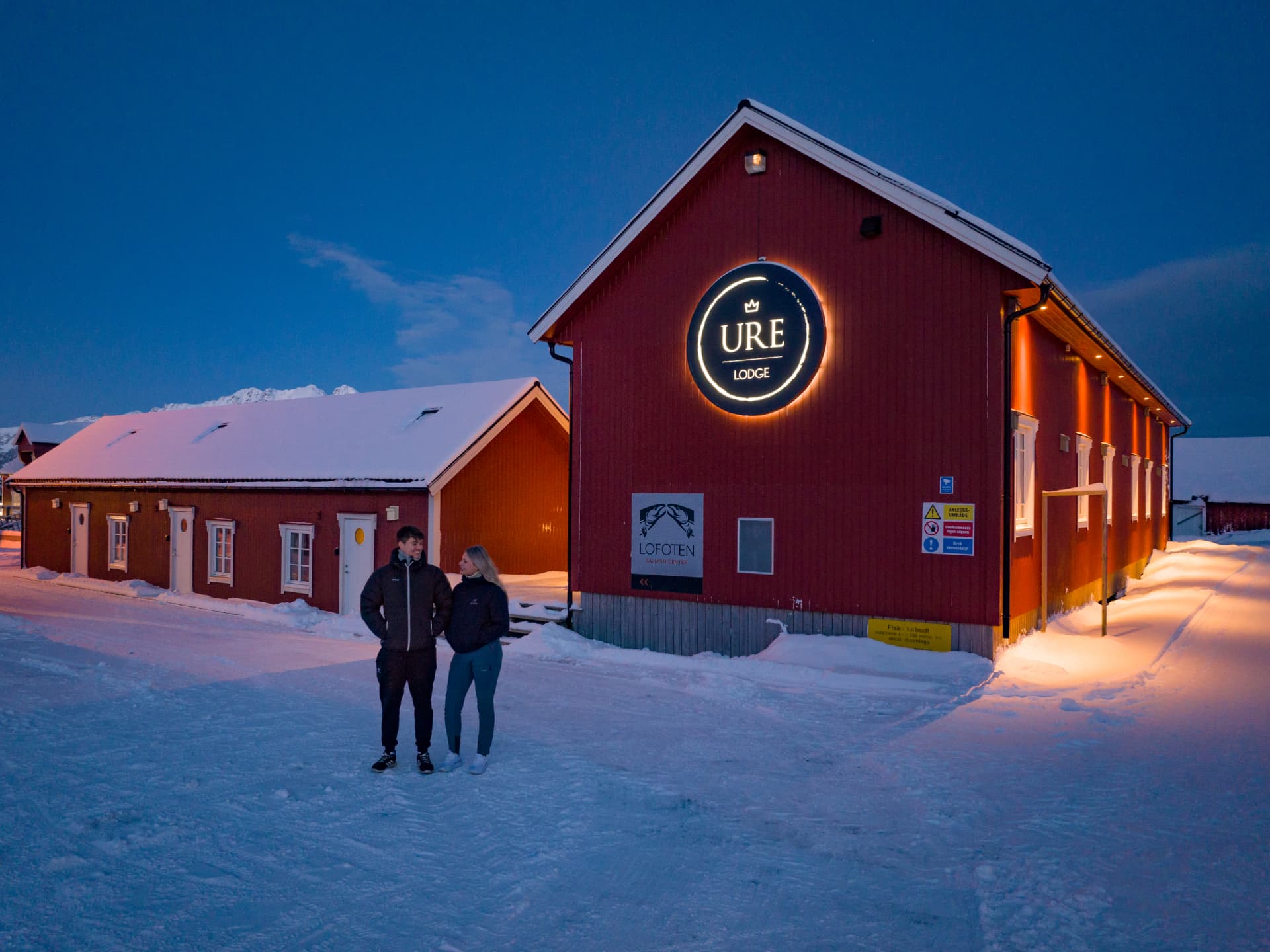 URE Lodge and the harbour in winter
